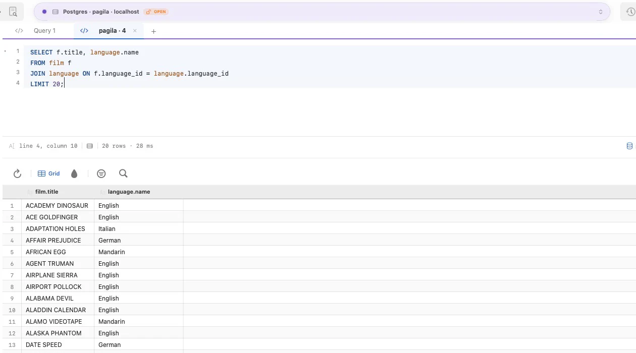 Querly running a SQL join